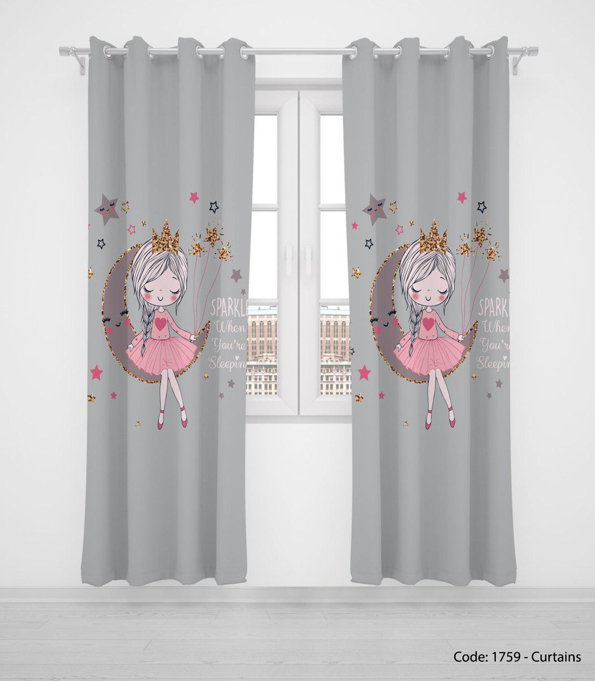 پرده پانچی اتاق کودک مدل SPARKLE