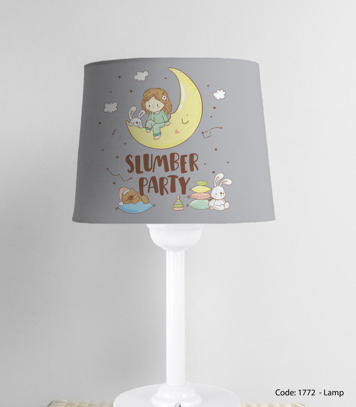 آباژور طوسی و زرد اتاق کودک مدل SLUMBER PARTY