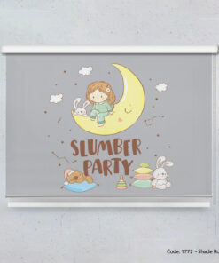 پرده شیدرول طوسی و زرد اتاق کودک مدل SLUMBER PARTY