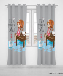 پرده پانچی دخترانه مدل BEAUTIFUL