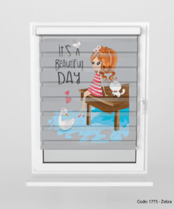 پرده زبرا دخترانه مدل BEAUTIFUL