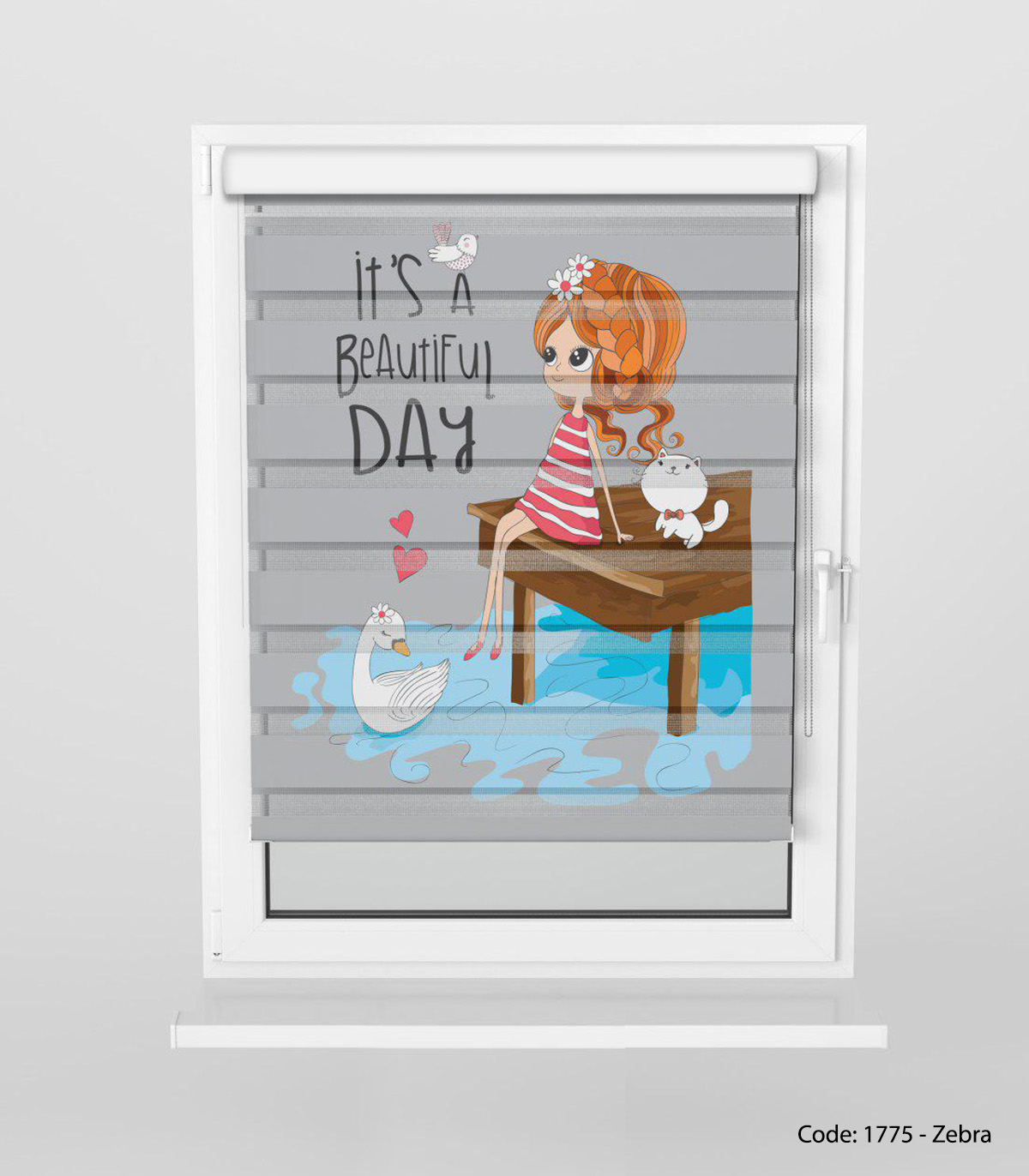 پرده زبرا دخترانه مدل BEAUTIFUL