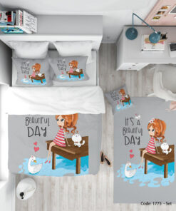 ست روتختی و ملحفه چاپی دخترانه مدل BEAUTIFUL