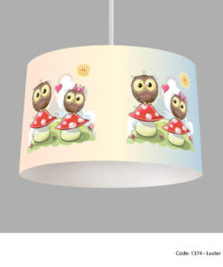 لوستر اتاق کودک مدل OWL AND MUSHROOM