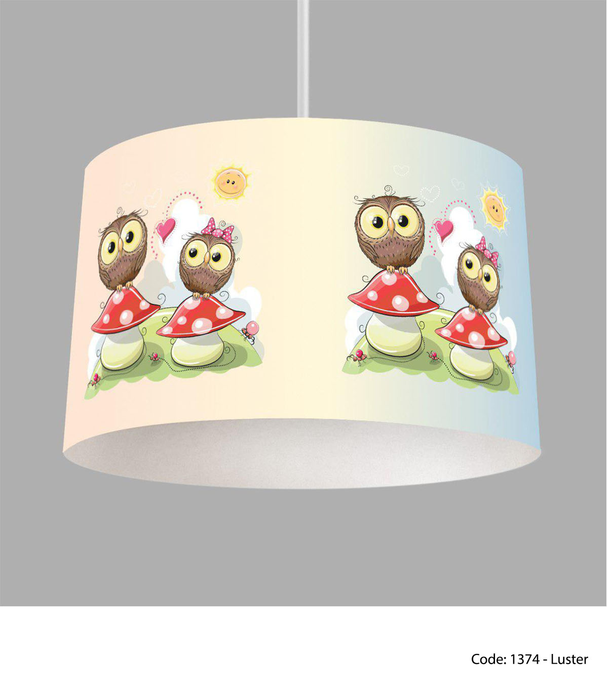 لوستر اتاق کودک مدل OWL AND MUSHROOM
