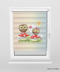 پرده زبرا اتاق کودک مدل OWL AND MUSHROOM