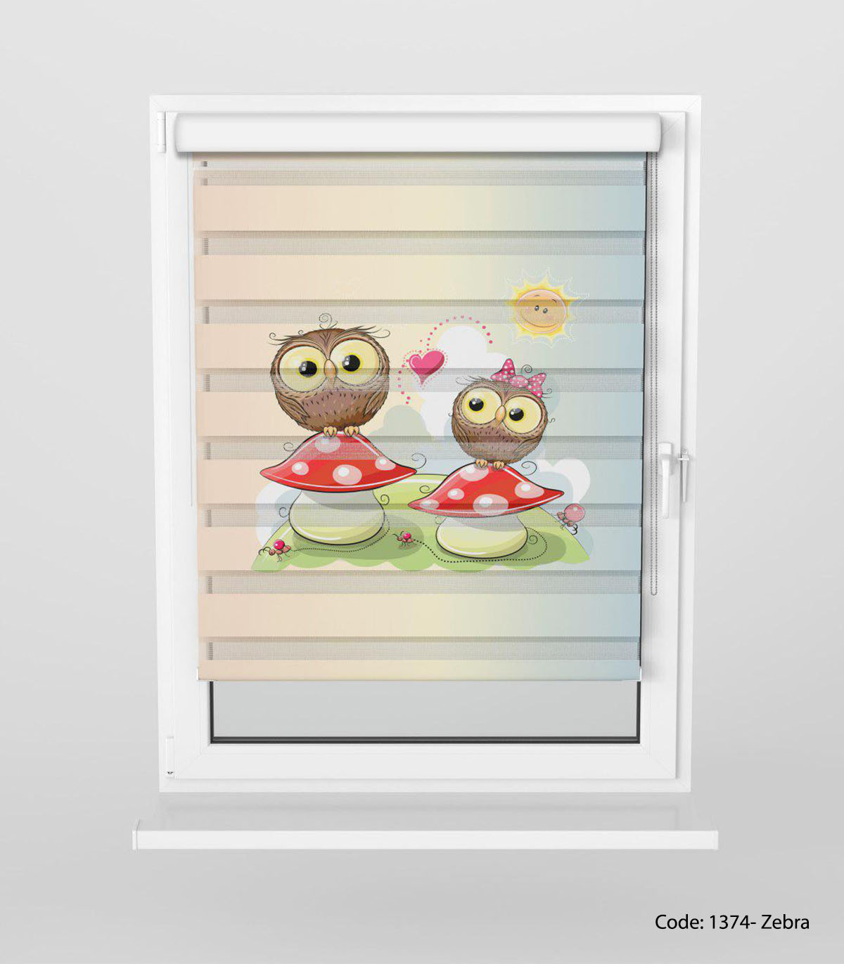پرده زبرا اتاق کودک مدل OWL AND MUSHROOM