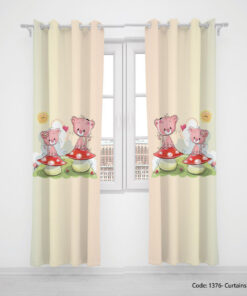 پرده دو تکه پانچی اتاق کودک مدل TEDDY