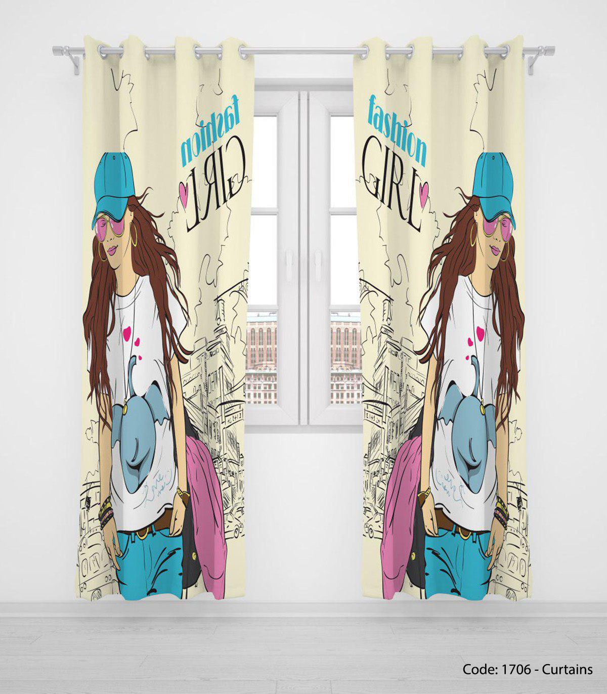 پرده پانچی اتاق نوجوان مدل FASHION STYLE