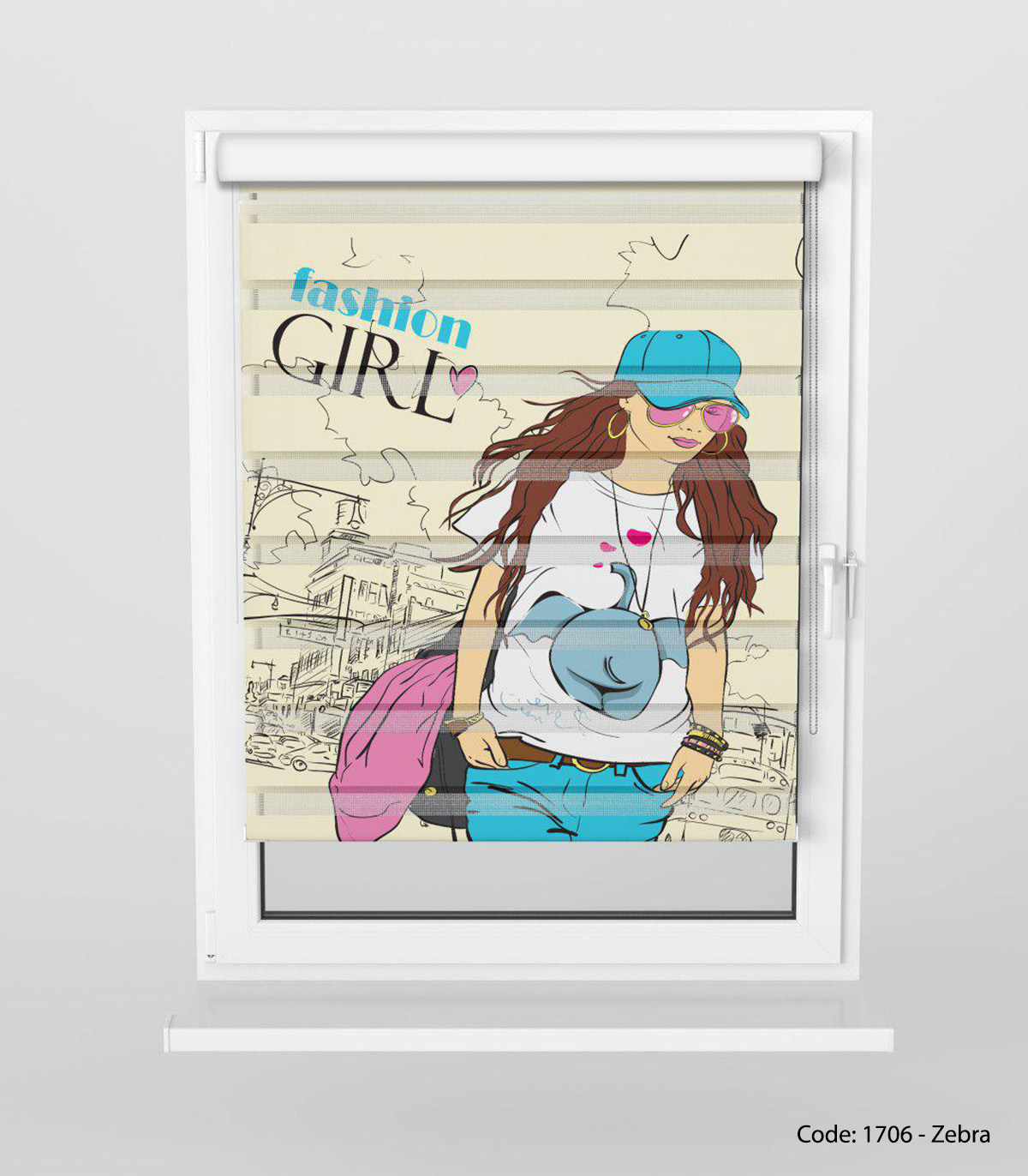 پرده زبرا اتاق نوجوان مدل FASHION STYLE