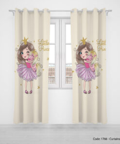 پرده دو تکه پانچی دخترانه مدل LOVELY PRINCESS