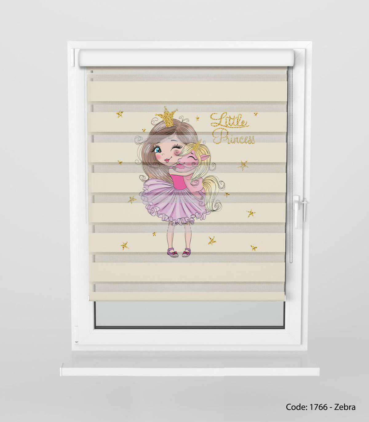 پرده زبرا دخترانه مدل LOVELY PRINCESS