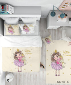 روتختی و ملحفه چاپی دخترانه مدل LOVELY PRINCESS