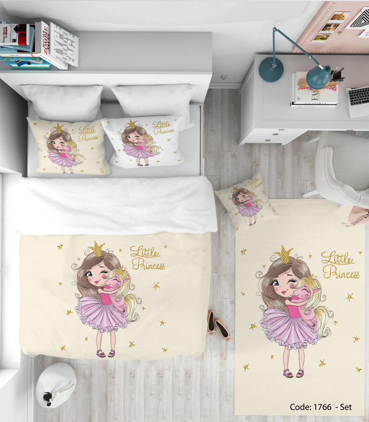 روتختی و ملحفه چاپی دخترانه مدل LOVELY PRINCESS