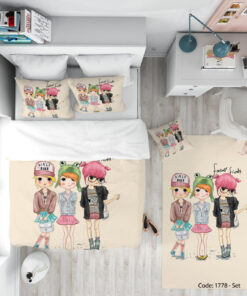 سرویس روتختی دخترانه مناسب اتاق نوجوان مدل FOREVER FRIENDS