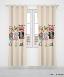 پرده پانچی دخترانه مناسب اتاق نوجوان مدل FOREVER FRIENDS