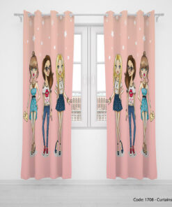 پرده پانچی دو تکه رومیزی دخترانه نوجوان مدل STYLE