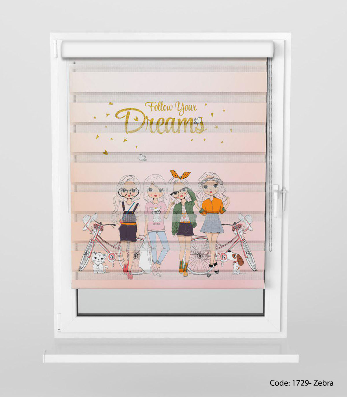 پرده زبرا اتاق نوجوان مدل 4GIRLS