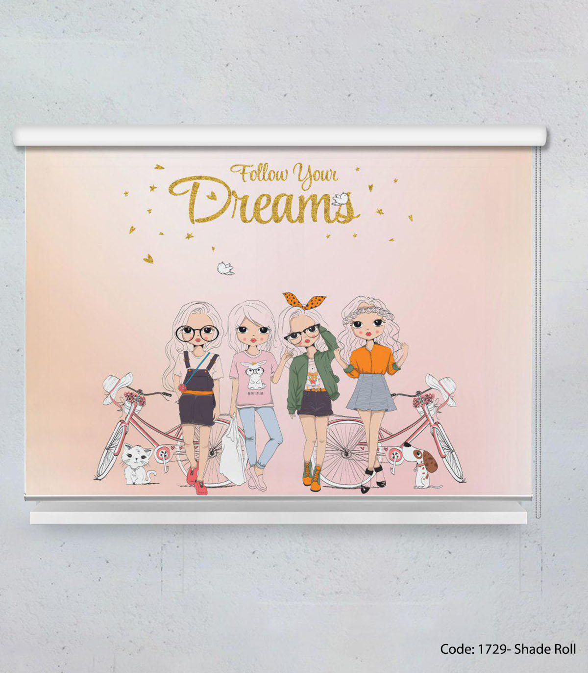 پرده شیدرول اتاق نوجوان مدل 4GIRLS