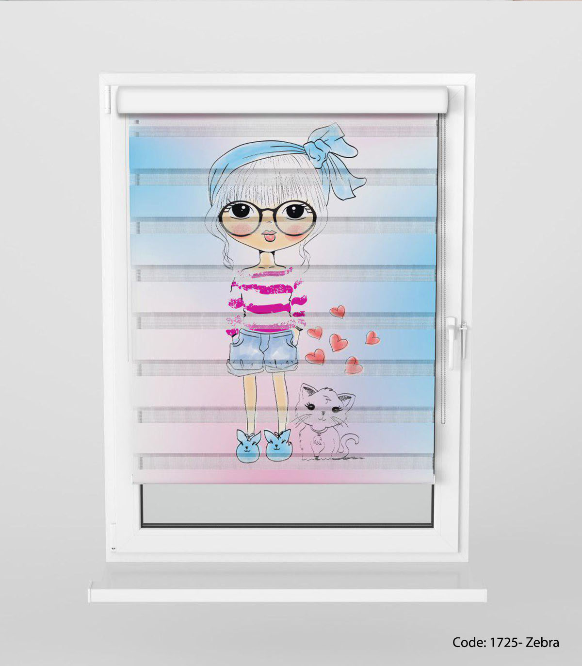 پرده زبرا دخترانه مدل SARA