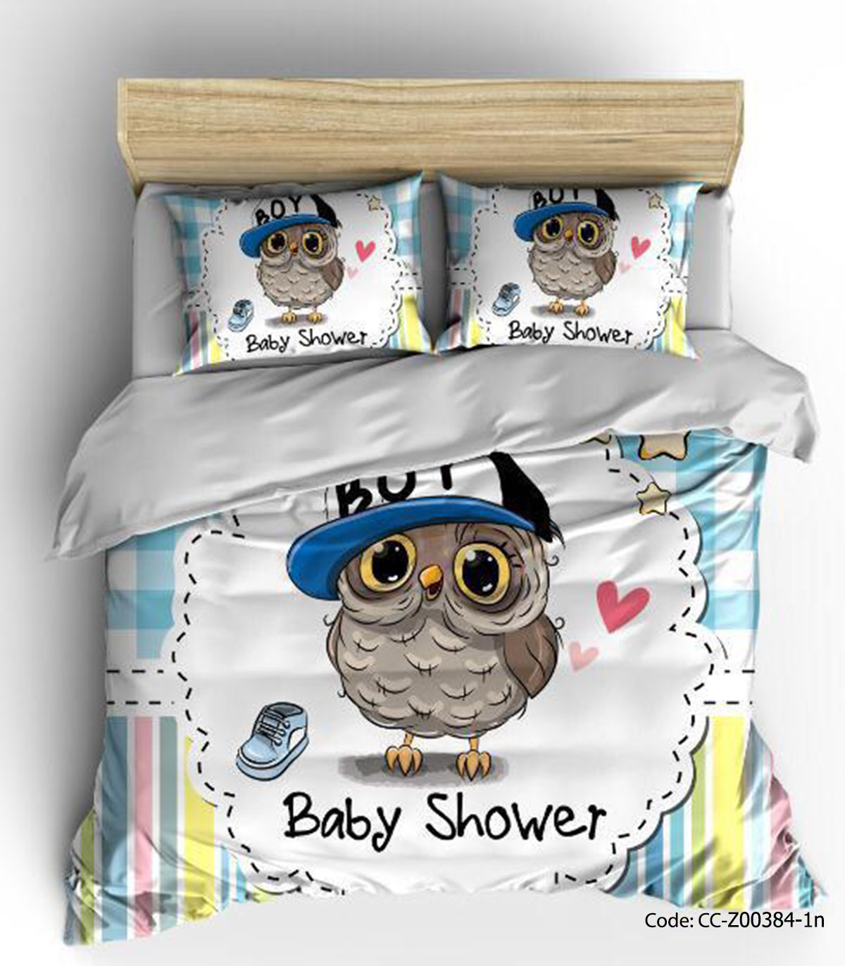 ست روتختی و ملحفه کشدار مدل BABY SHOWER