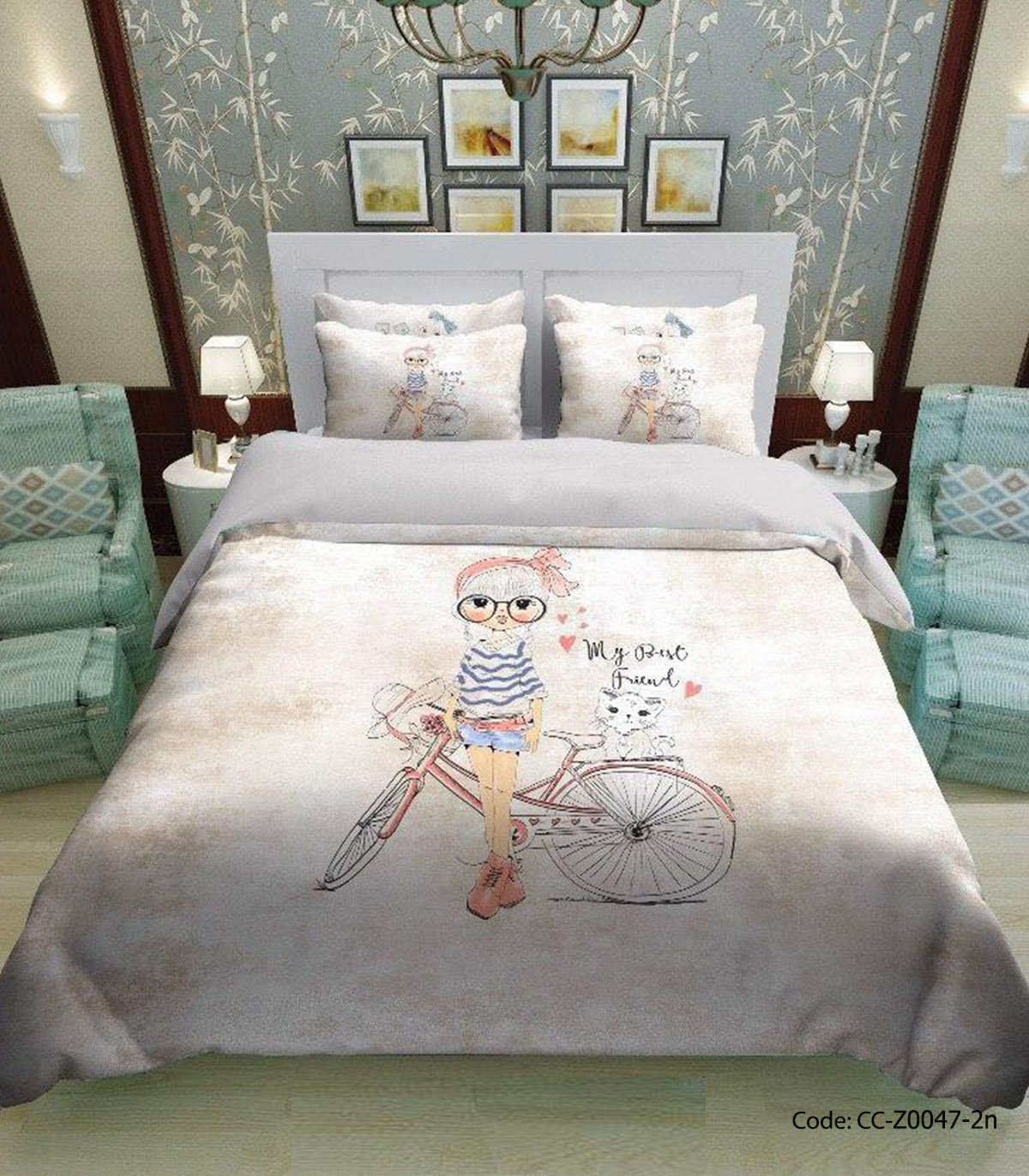 روتختی و ملحفه کشدار مدل دوچرخه