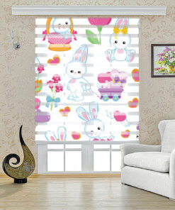 پرده کرکره ای زبرا طرح خرگوش 3 مدل 1430