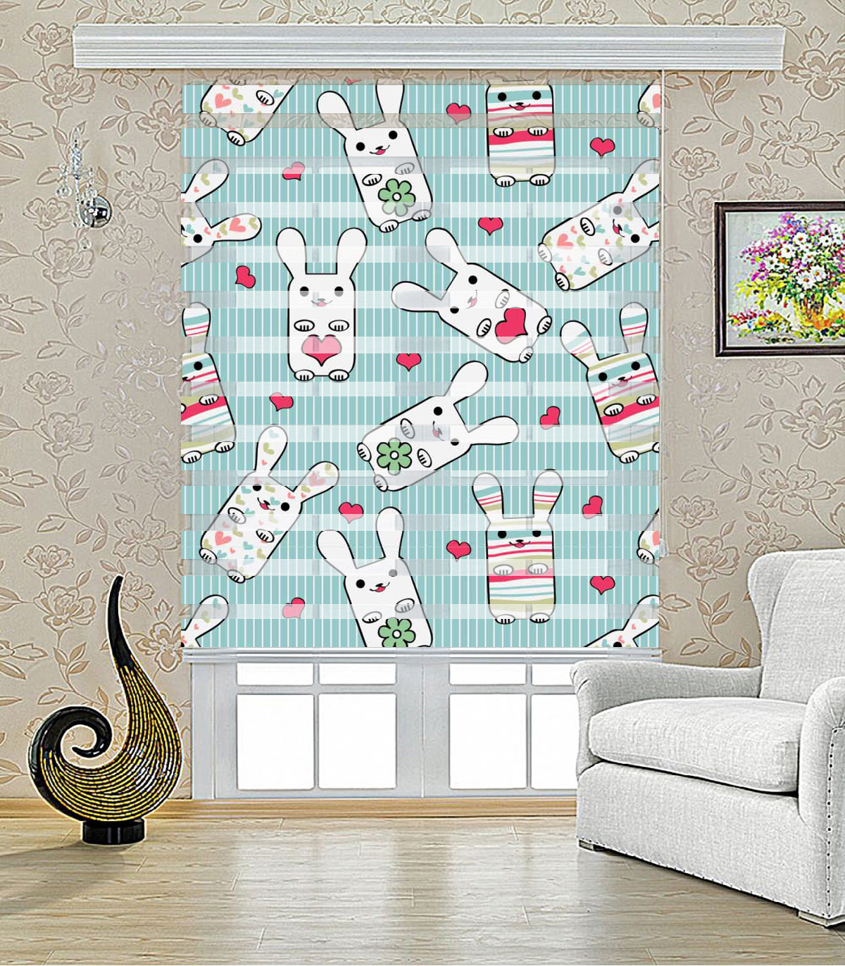 زبرا طرح LOVELY RABBIT مدل 1435