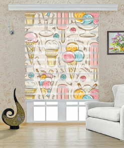 پرده زبرا طرح بستنی مدل 1602