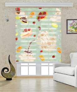 پرده فانتزیآشپزخانه زبرا طرح عصرانه مدل 1605