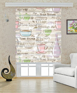 پرده آشپزخانه زبرا طرح قهوه مدل 1606