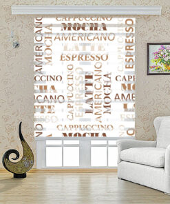 پرده آشپزخانه زبرا طرح ESPRESSO مدل 1607