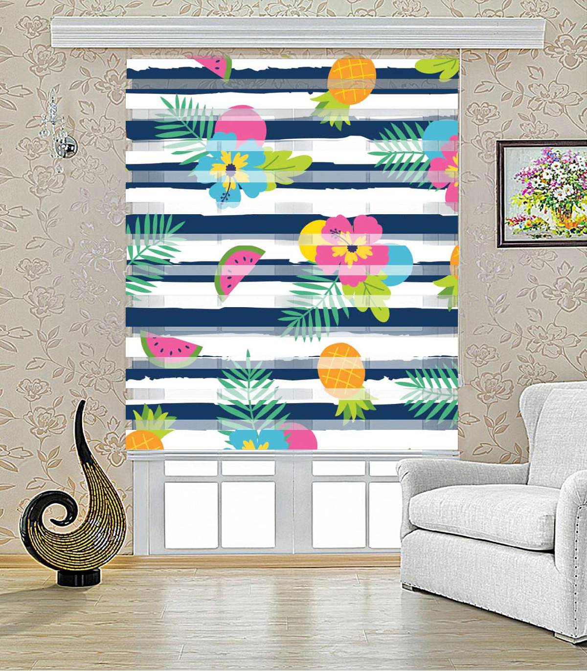 پرده زبرا آشپزخانه طرح هندوانه مدل 1609