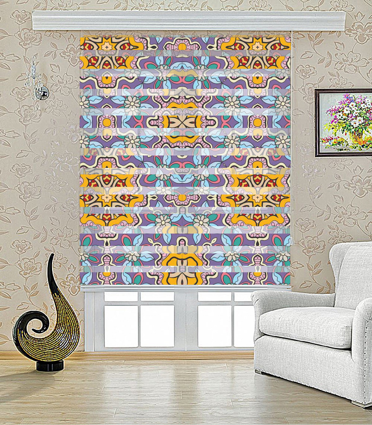 پرده زبرا طرح مناره مدل 1706