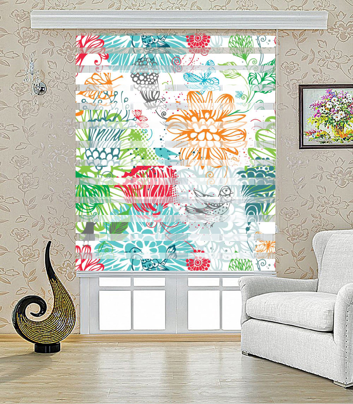 پرده زبرا طرح شیلا مدل 1229