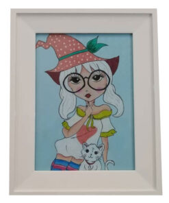 تابلو نقاشی دکوراتیو طرح دختر عینکی