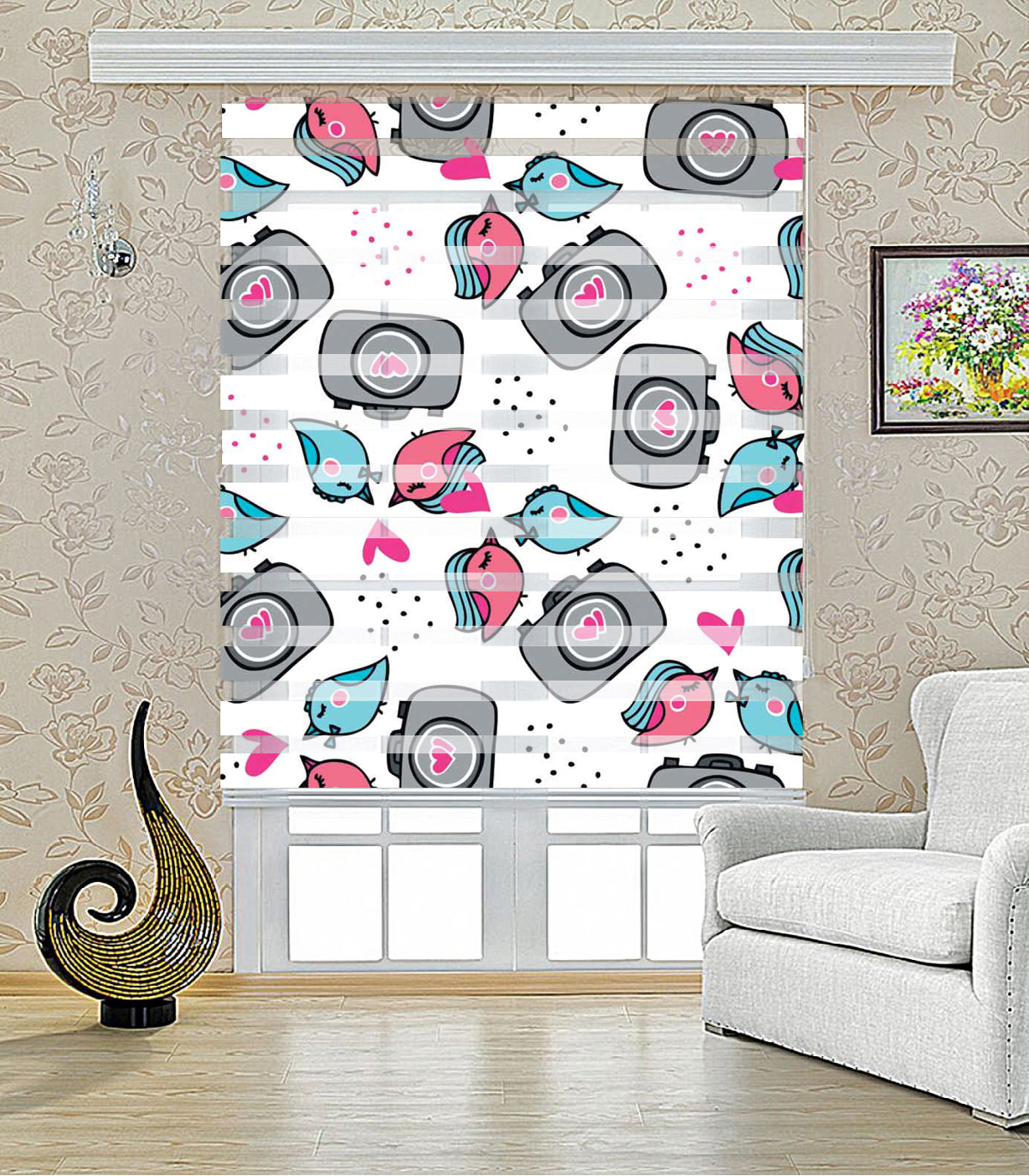 پرده زبرا طرح دوربین مدل 1424