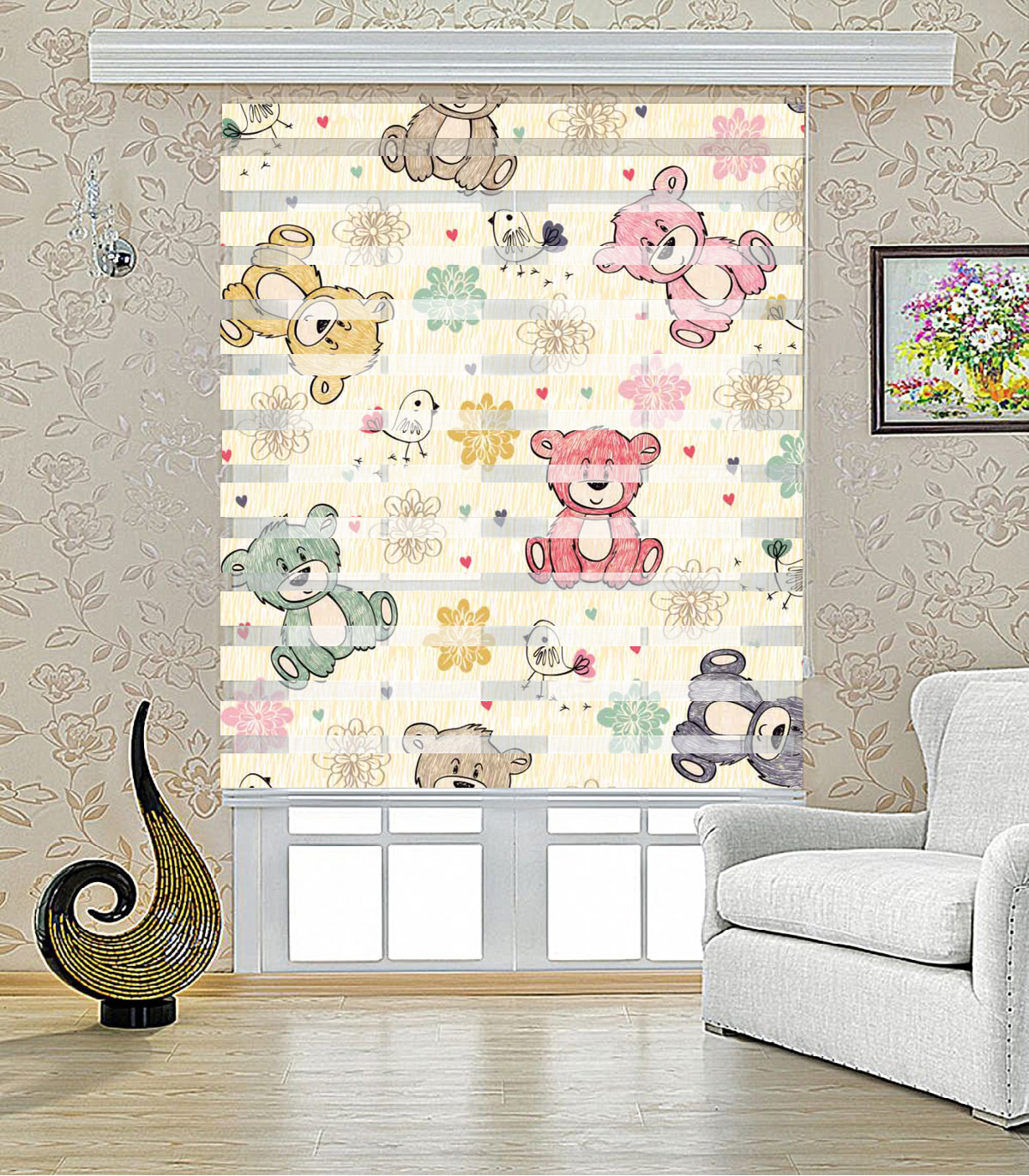 پرده زبرا طرح TEDDY مدل 1416