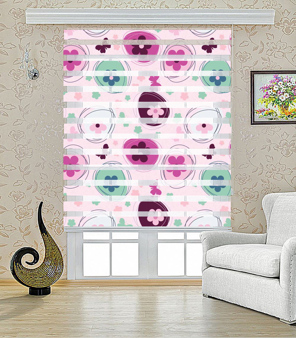 پرده زبرا طرح کوکب مدل 1216