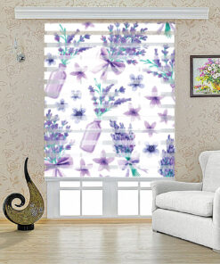 پرده کرکره ای زبرا طرح گلدان مدل 1217