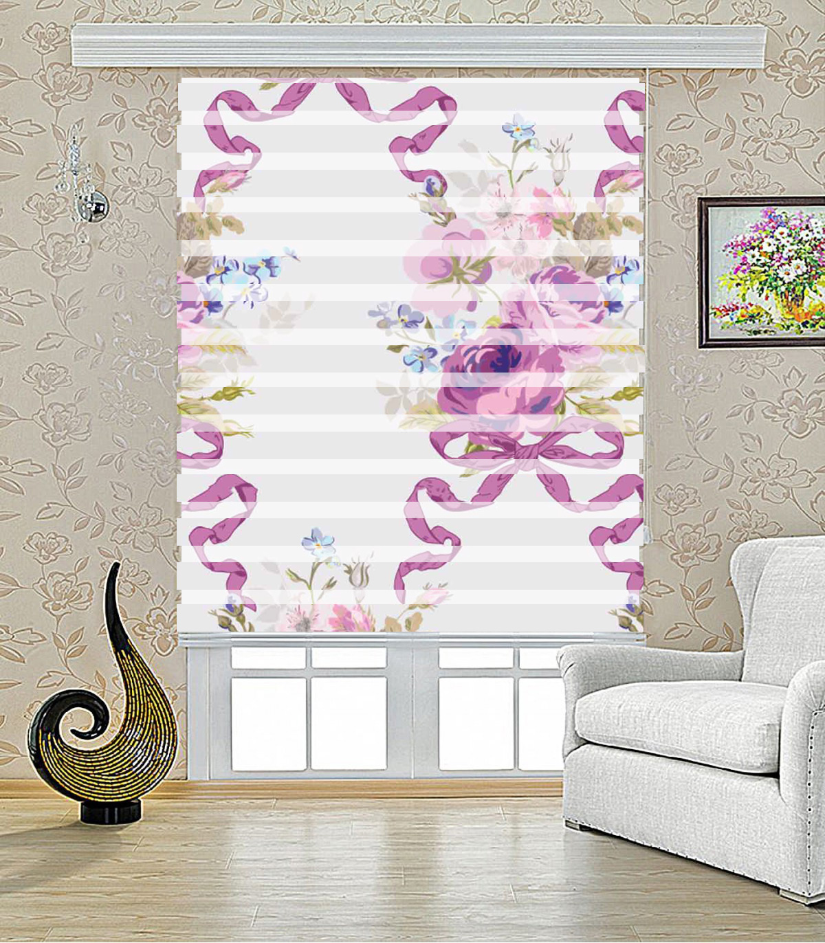 پرده زبرا طرح کادو مدل 1219