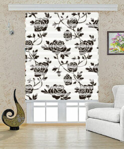 پرده زبرا طرح رز سیاه مدل 1023