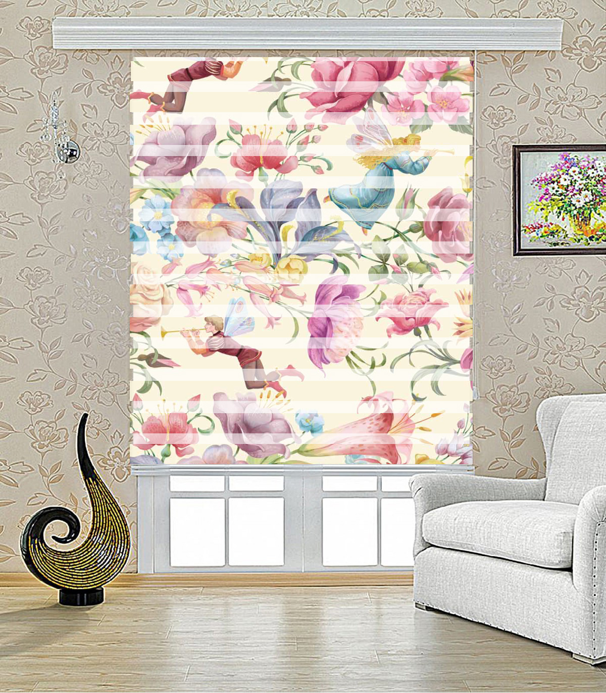 پرده زبرا طرح فرشته مدل 1025