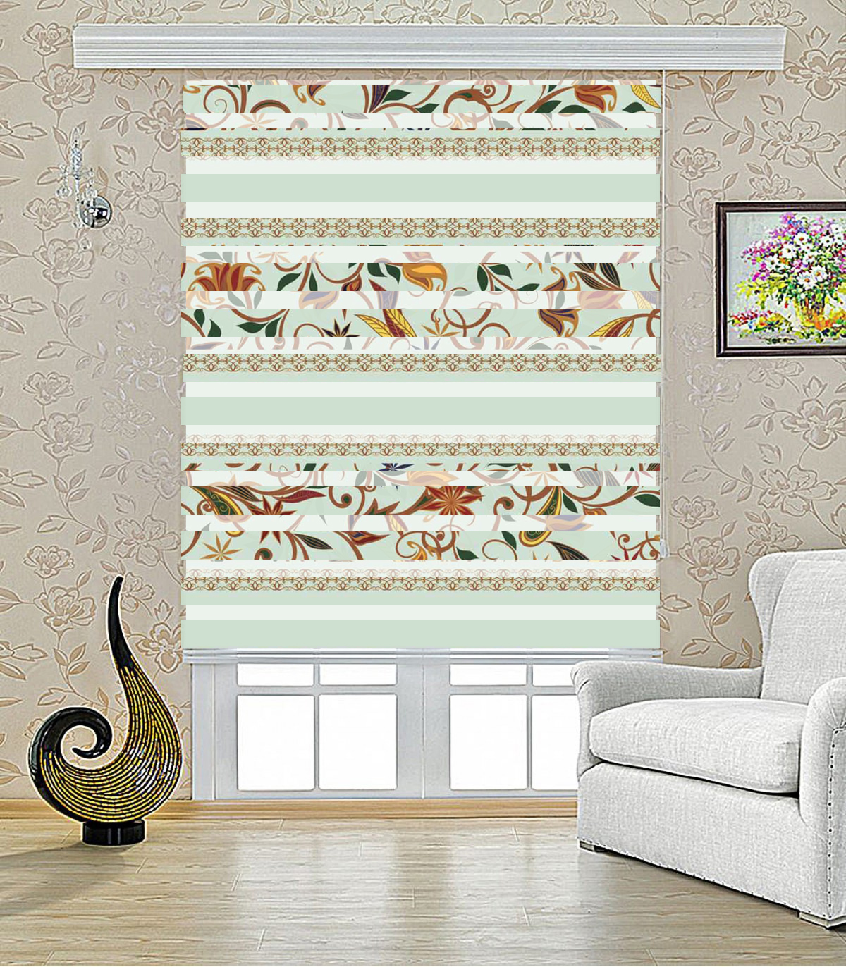 پرده زبرا طرح LVY مدل 1027