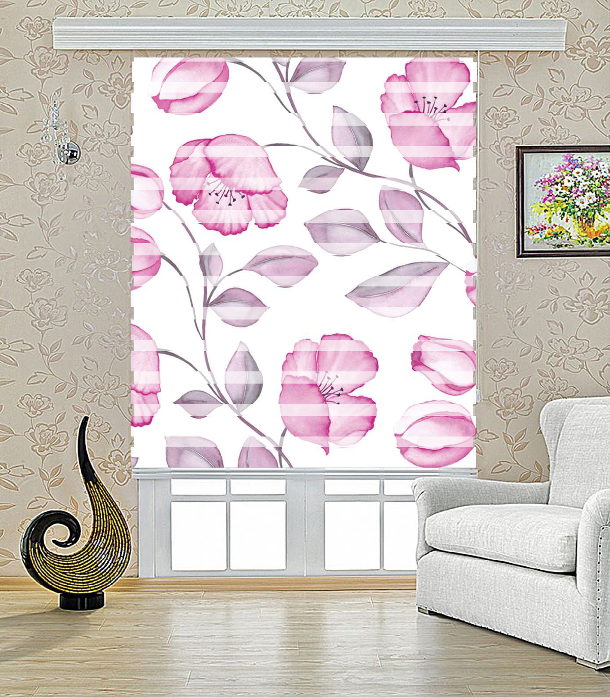 پرده زبرا طرح بهار مدل 1030