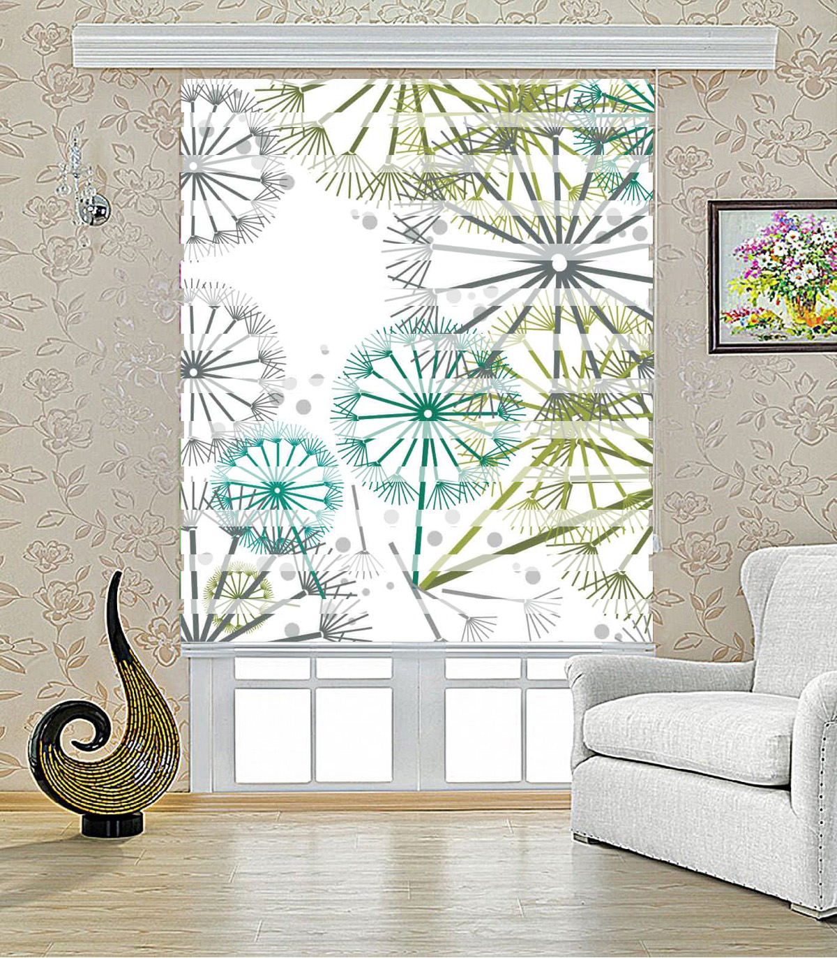 پرده زبرا طرح قاصدک مدل 1005