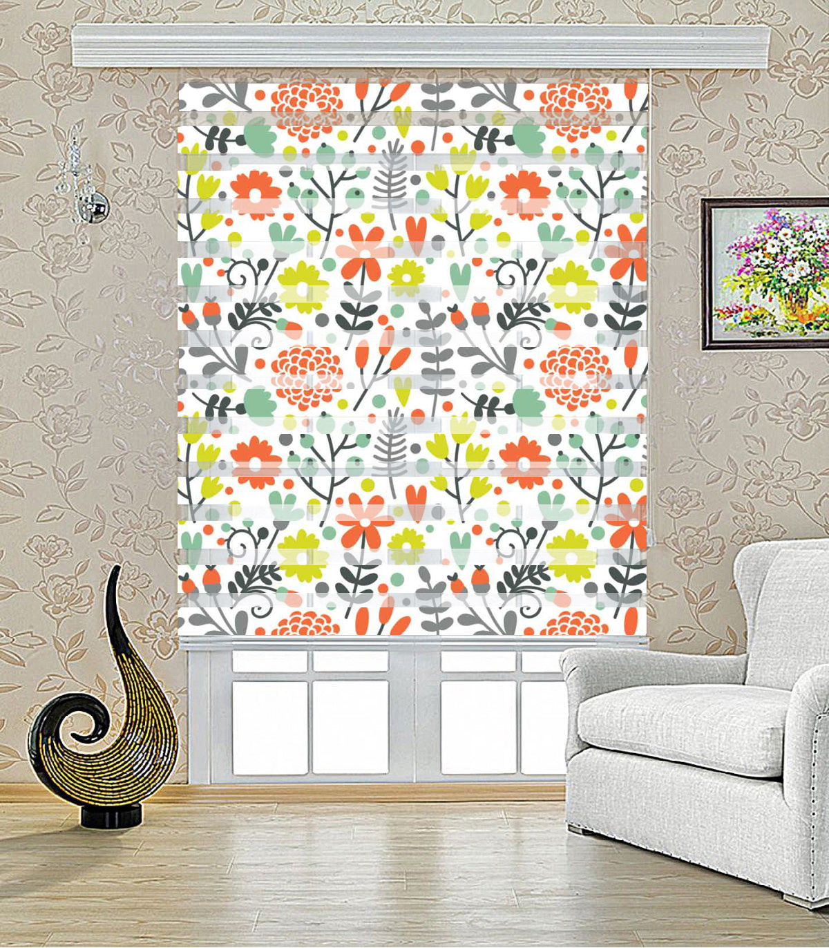 پرده کرکره ای زبرا طرح جنگل مدل 1214