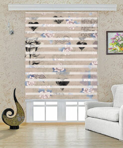 پرده زبرا طرح BLACK ROSE مدل 1002