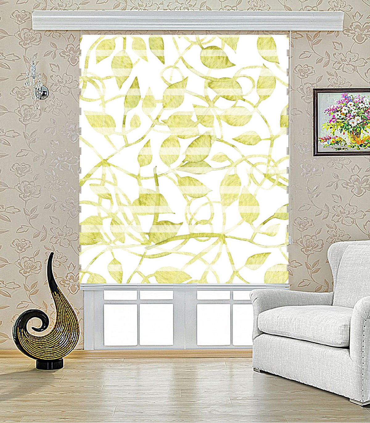 پرده زبرا طرح پیچک مدل 1009