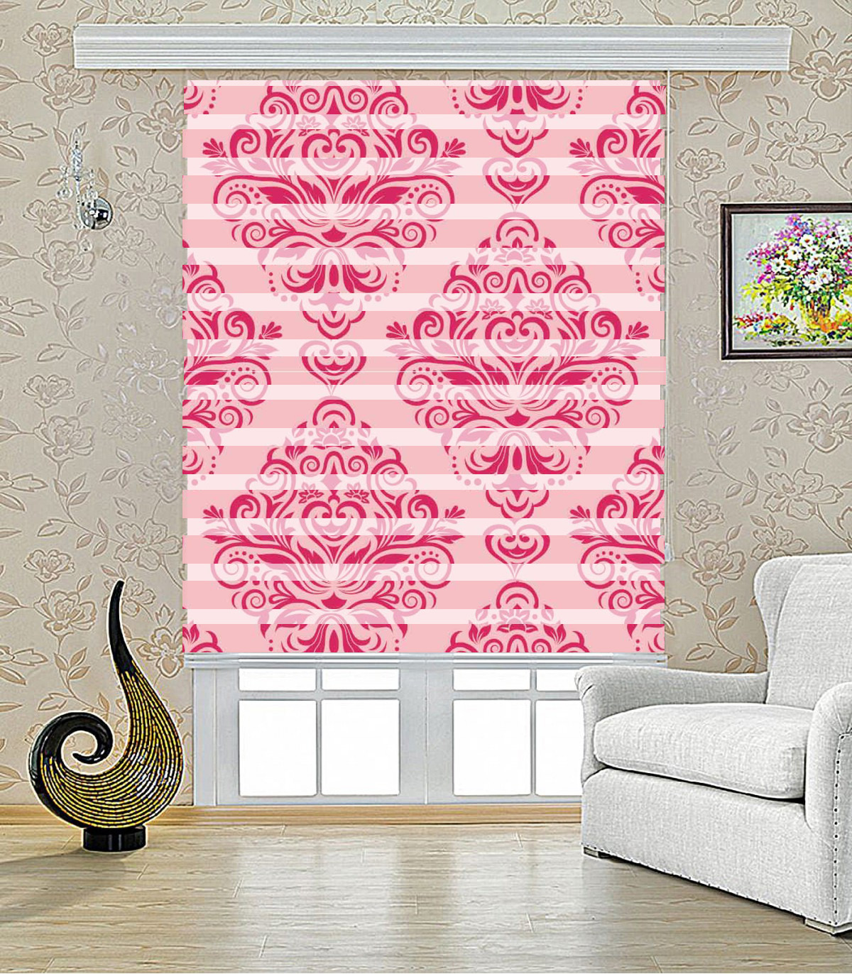 پرده زبرا طرح نسترن مدل 1013